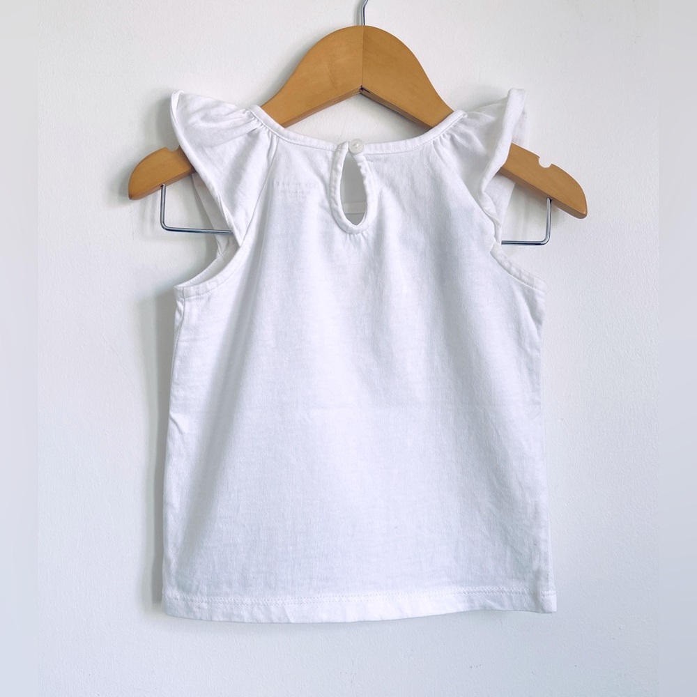 18-24M Janie and Jack White Embroidered Top C’est La Vie - Picture 2 of 4